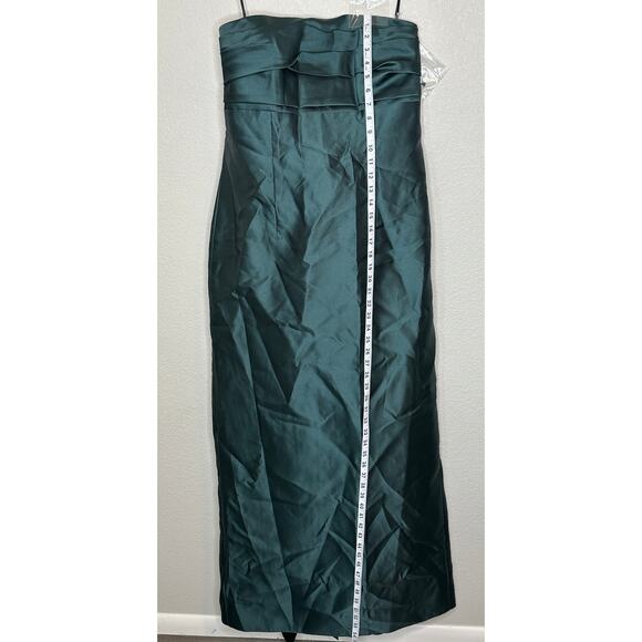 Alfred Sung NWT Green Strapless Draped Bodice Column Dress Oversized Bow 16 - Picture 7 of 9